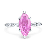 Solitaire Marquise Engagement Ring Cubic Zirconia 925 Sterling Silver