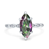 Solitaire Marquise Engagement Ring Cubic Zirconia 925 Sterling Silver