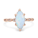 Solitaire Marquise Engagement Ring Cubic Zirconia 925 Sterling Silver