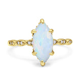 Solitaire Marquise Engagement Ring Cubic Zirconia 925 Sterling Silver