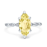 Solitaire Marquise Engagement Ring Cubic Zirconia 925 Sterling Silver
