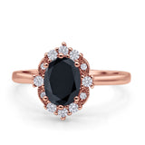 Halo Ballerina Style Oval Engagement Ring Cubic Zirconia 925 Sterling Silver