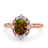 Halo Ballerina Style Oval Engagement Ring Cubic Zirconia 925 Sterling Silver