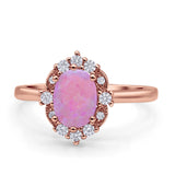 Halo Ballerina Style Oval Engagement Ring Cubic Zirconia 925 Sterling Silver