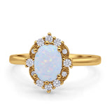Halo Ballerina Style Oval Engagement Ring Cubic Zirconia 925 Sterling Silver