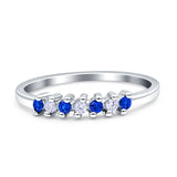 Round Dazzling Eternity Wedding Band Cubic Zirconia 925 Sterling Silver