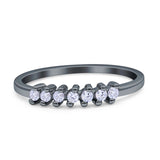 Round Dazzling Eternity Wedding Band Cubic Zirconia 925 Sterling Silver