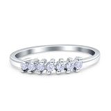 Round Dazzling Eternity Wedding Band Cubic Zirconia 925 Sterling Silver