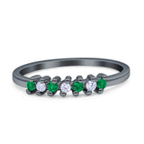 Round Dazzling Eternity Wedding Band Cubic Zirconia 925 Sterling Silver