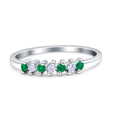 Round Dazzling Eternity Wedding Band Cubic Zirconia 925 Sterling Silver