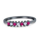 Round Dazzling Eternity Wedding Band Cubic Zirconia 925 Sterling Silver
