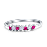 Round Dazzling Eternity Wedding Band Cubic Zirconia 925 Sterling Silver
