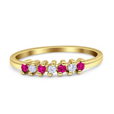 Round Dazzling Eternity Wedding Band Cubic Zirconia 925 Sterling Silver