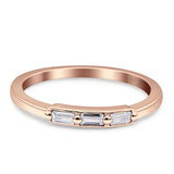 Three-Stone Baguette Eternity Band Cubic Zirconia 925 Sterling Silver