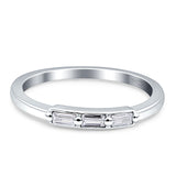 Three-Stone Baguette Eternity Band Cubic Zirconia 925 Sterling Silver