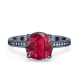 Elegant Hidden Halo Cushion Engagement Ring Cubic Zirconia 925 Sterling Silver