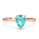 Solitaire Pear Hidden Halo Engagement Ring Cubic Zirconia 925 Sterling Silver