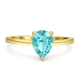 Solitaire Pear Hidden Halo Engagement Ring Cubic Zirconia 925 Sterling Silver