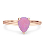 Solitaire Pear Hidden Halo Engagement Ring Cubic Zirconia 925 Sterling Silver