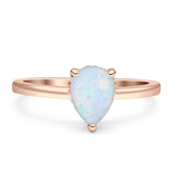 Solitaire Pear Hidden Halo Engagement Ring Cubic Zirconia 925 Sterling Silver