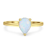 Solitaire Pear Hidden Halo Engagement Ring Cubic Zirconia 925 Sterling Silver