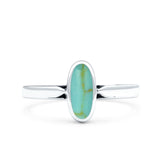 Vintage Style Petite Dainty Lab Opal Ring Solid Oval Oxidized 925 Sterling Silver