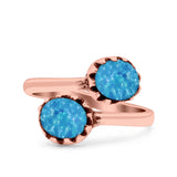 Vintage Style Petite Dainty Adjustable Lab Opal Ring Solid Round Oxidized 925 Sterling Silver