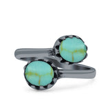 Vintage Style Petite Dainty Adjustable Lab Opal Ring Solid Round Oxidized 925 Sterling Silver