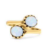 Vintage Style Petite Dainty Adjustable Lab Opal Ring Solid Round Oxidized 925 Sterling Silver