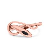 Snake Petite Dainty Promise Ring Band Oxidized 925 Sterling Silver