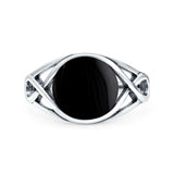 Infinity Shank Lab Opal Ring Solid Round Oxidized 925 Sterling Silver