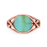 Infinity Shank Lab Opal Ring Solid Round Oxidized 925 Sterling Silver