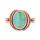 Oval Petite Dainty Lab Opal Ring Solid Oxidized 925 Sterling Silver