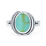 Oval Petite Dainty Lab Opal Ring Solid Oxidized 925 Sterling Silver