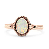 Oval New Design Thumb Ring Statement Fashion Oxidized Lab Created Opal Solid 925 Sterling Silver