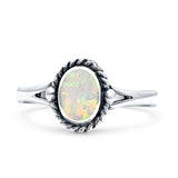 Oval New Design Thumb Ring Statement Fashion Oxidized Lab Created Opal Solid 925 Sterling Silver