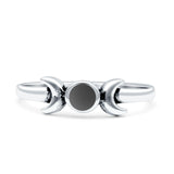 Moon Thumb Ring Statement Fashion Oxidized Lab Created Opal Solid 925 Sterling Silver