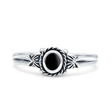 Vintage Style Oval Thumb Ring Statement Fashion Oxidized Lab Created Opal Solid 925 Sterling Silver