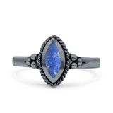 Vintage Style Marquise New Design Thumb Ring Statement Fashion Oxidized Solid 925 Sterling Silver