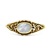 Petite Dainty Vintage Style Oval Thumb Ring Statement Fashion Oxidized Solid 925 Sterling Silver