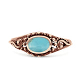 Petite Dainty Vintage Style Oval Thumb Ring Statement Fashion Oxidized Solid 925 Sterling Silver