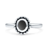 Petite Dainty New Style Oval Thumb Ring Statement Fashion Oxidized Solid 925 Sterling Silver