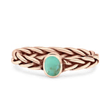 Dainty Braided Celtic Weave Rope Oval Thumb Ring Oxidized Solid 925 Sterling Silver