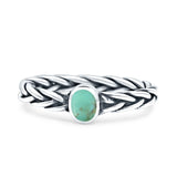 Dainty Braided Celtic Weave Rope Oval Thumb Ring Oxidized Solid 925 Sterling Silver