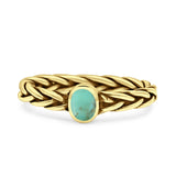 Dainty Braided Celtic Weave Rope Oval Thumb Ring Oxidized Solid 925 Sterling Silver