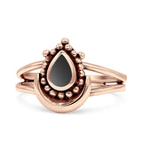 Dainty Pear Thumb Ring Statement Fashion Oxidized Solid 925 Sterling Silver