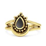 Dainty Pear Thumb Ring Statement Fashion Oxidized Solid 925 Sterling Silver