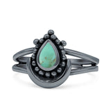 Dainty Pear Thumb Ring Statement Fashion Oxidized Solid 925 Sterling Silver