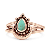 Dainty Pear Thumb Ring Statement Fashion Oxidized Solid 925 Sterling Silver