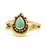 Dainty Pear Thumb Ring Statement Fashion Oxidized Solid 925 Sterling Silver